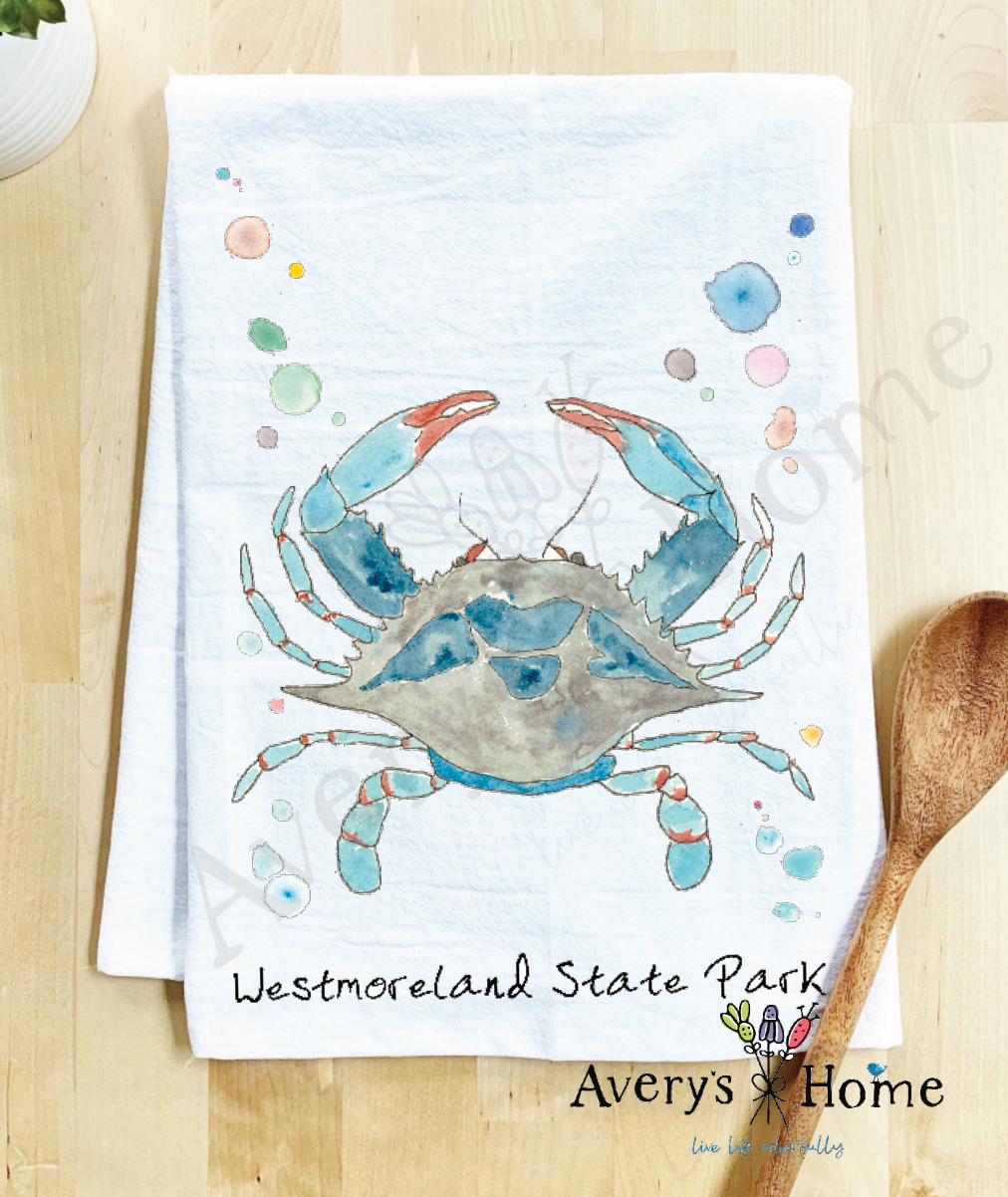 Avery's Home - Wholesale Tea Towel - Blue Crab Ocean Customizable Coastal Tea Towel68