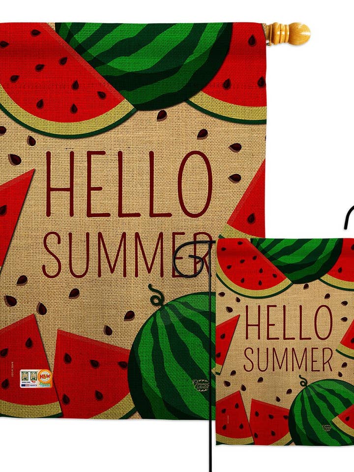 Flag Watermelon Summer Fun Sun Fruit Garden House 2-Sided for wholesale by Two Group Flag Co