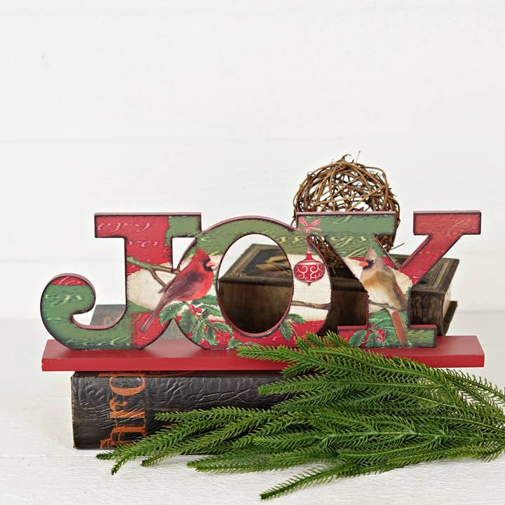 Impressive Enterprises, Inc. - Wholesale Desk/Tabletop Sign - M2491- 15.25inx 5.5inx 2in Holiday Tabletop Sign-Joy