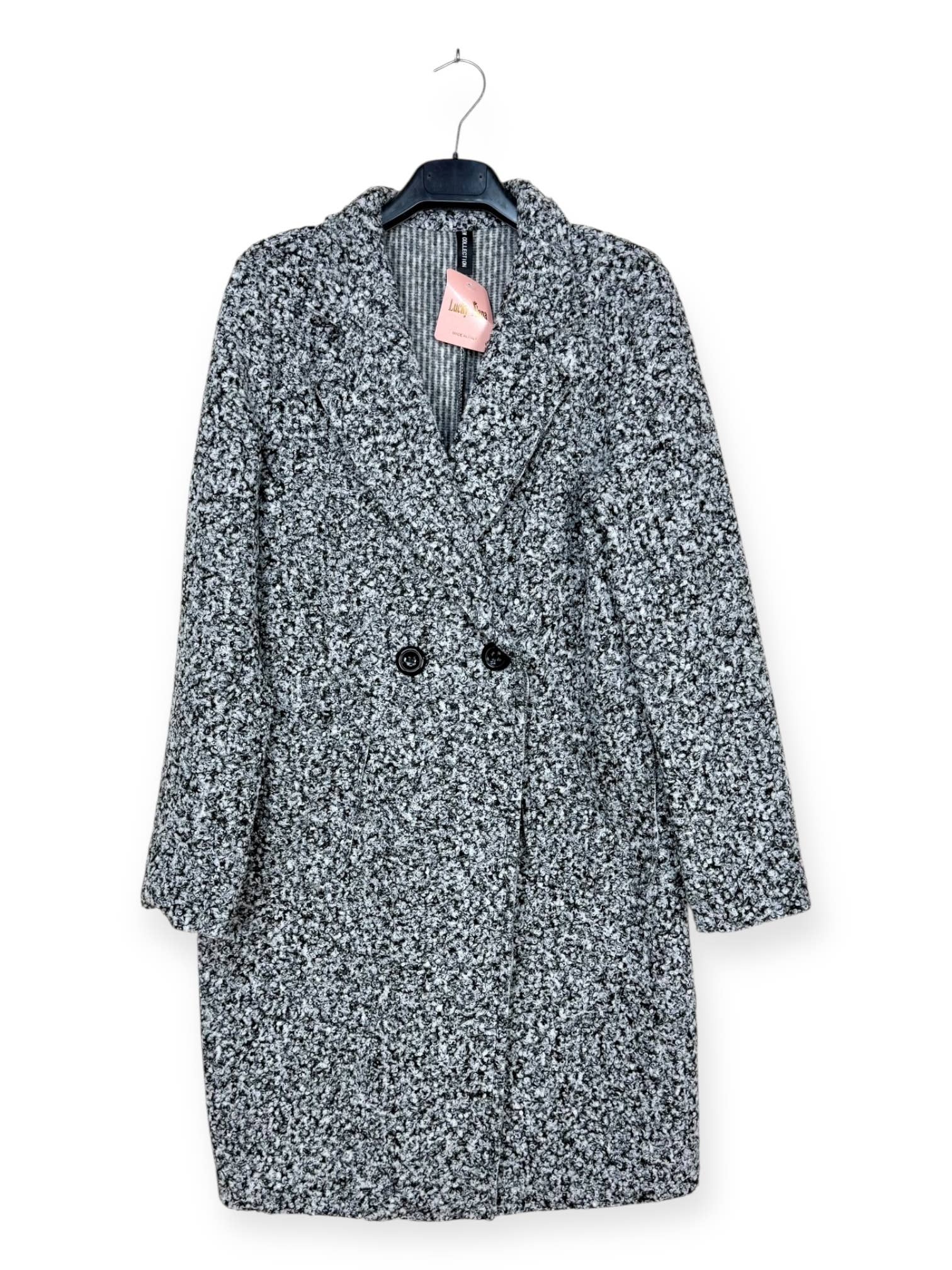 Lucky Nana – Großhandel Mantel - Damen – AH 2083 - Zweiknopf-Mantel aus Bouclé14