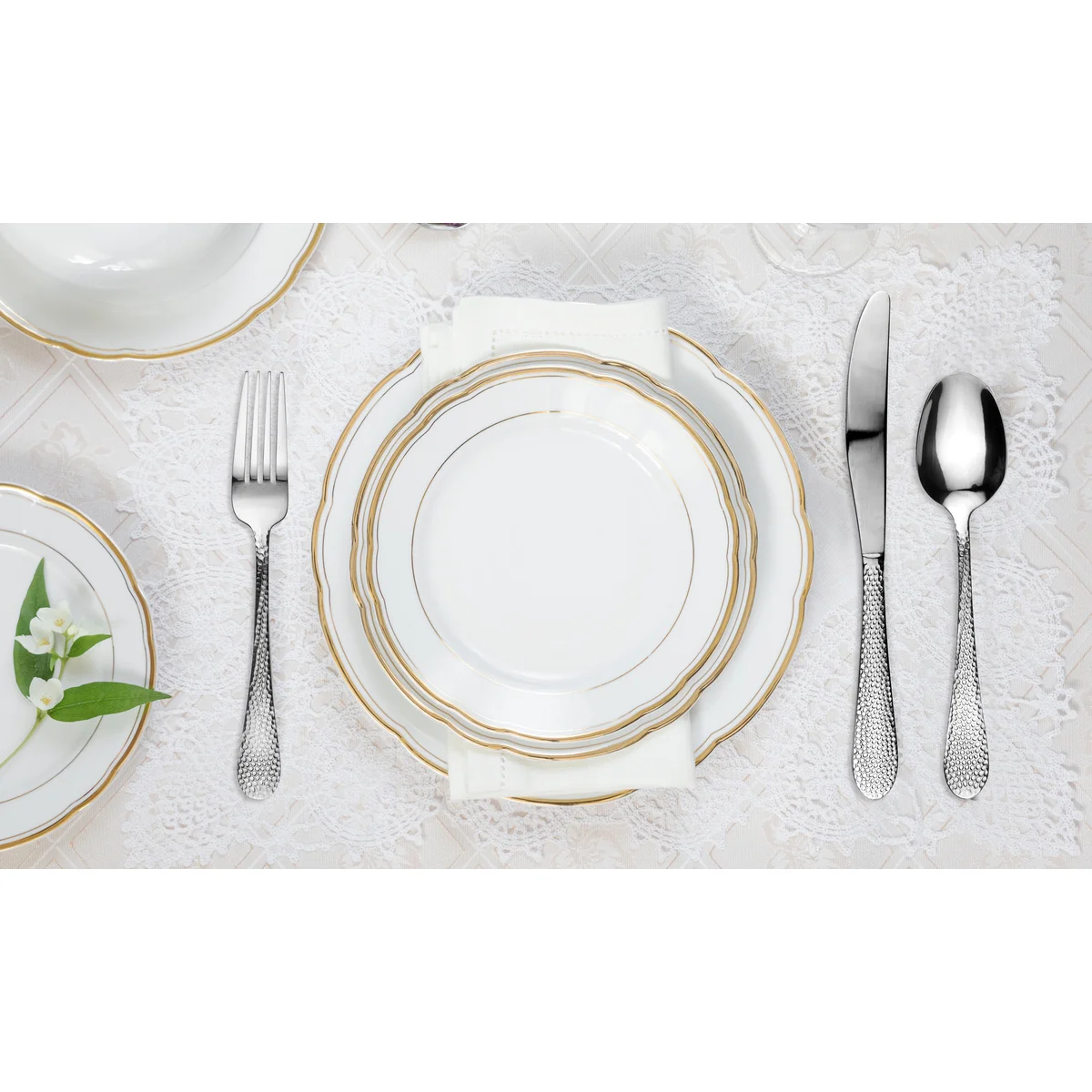 J&V TEXTILES - Wholesale Flatware Set - 40 Piece Stainless Steel Silverware Set for 86