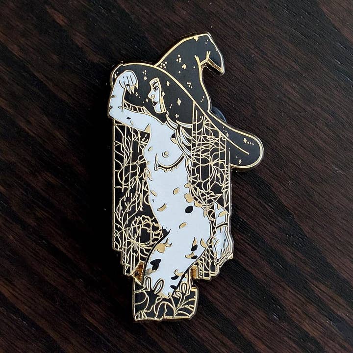 Stoya As Baba Yaga Halloween Witch Hard Enamel Pin for wholesale by WitchesandPins