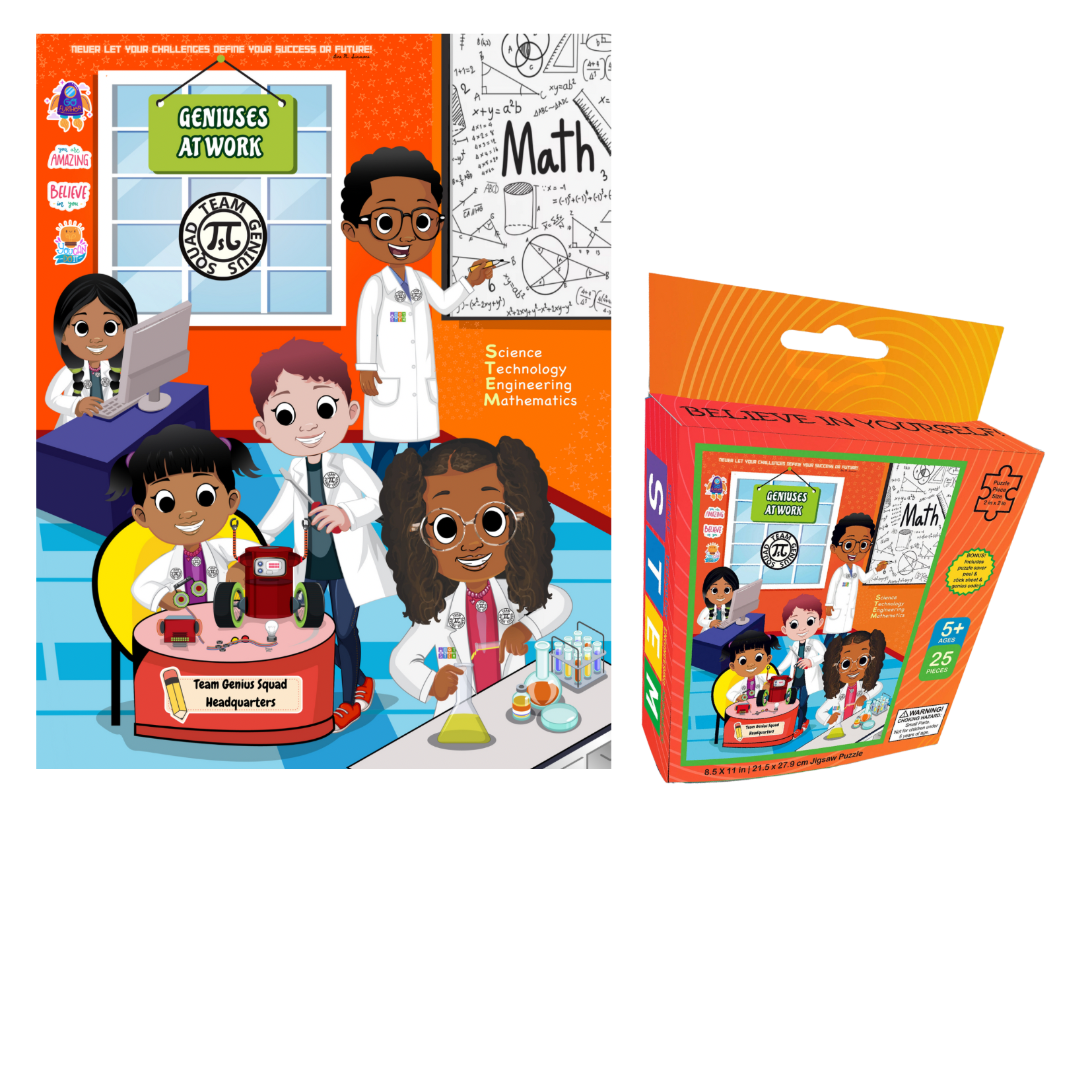 Team Genius Squad - Wholesale Puzzle - Kids - Team Genius Squad STEM Puzzle 4-Pack – Learn, Build, and Be a Certified Genius!1