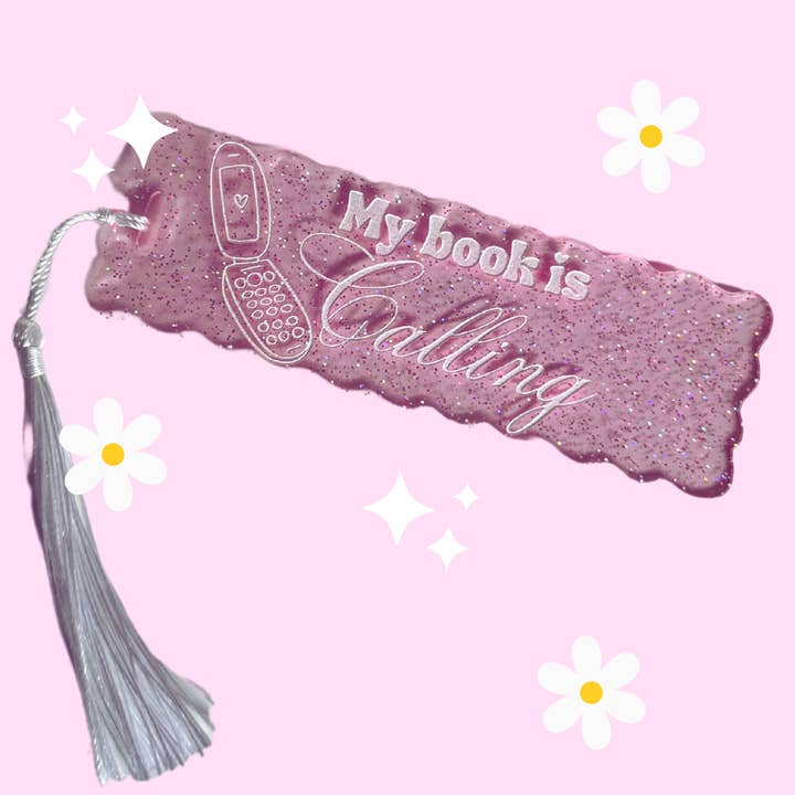 My Book Is Calling Book Mark (Quirky, Funky, Kawaii,Y2K)  for wholesale by Honey Blue Lane