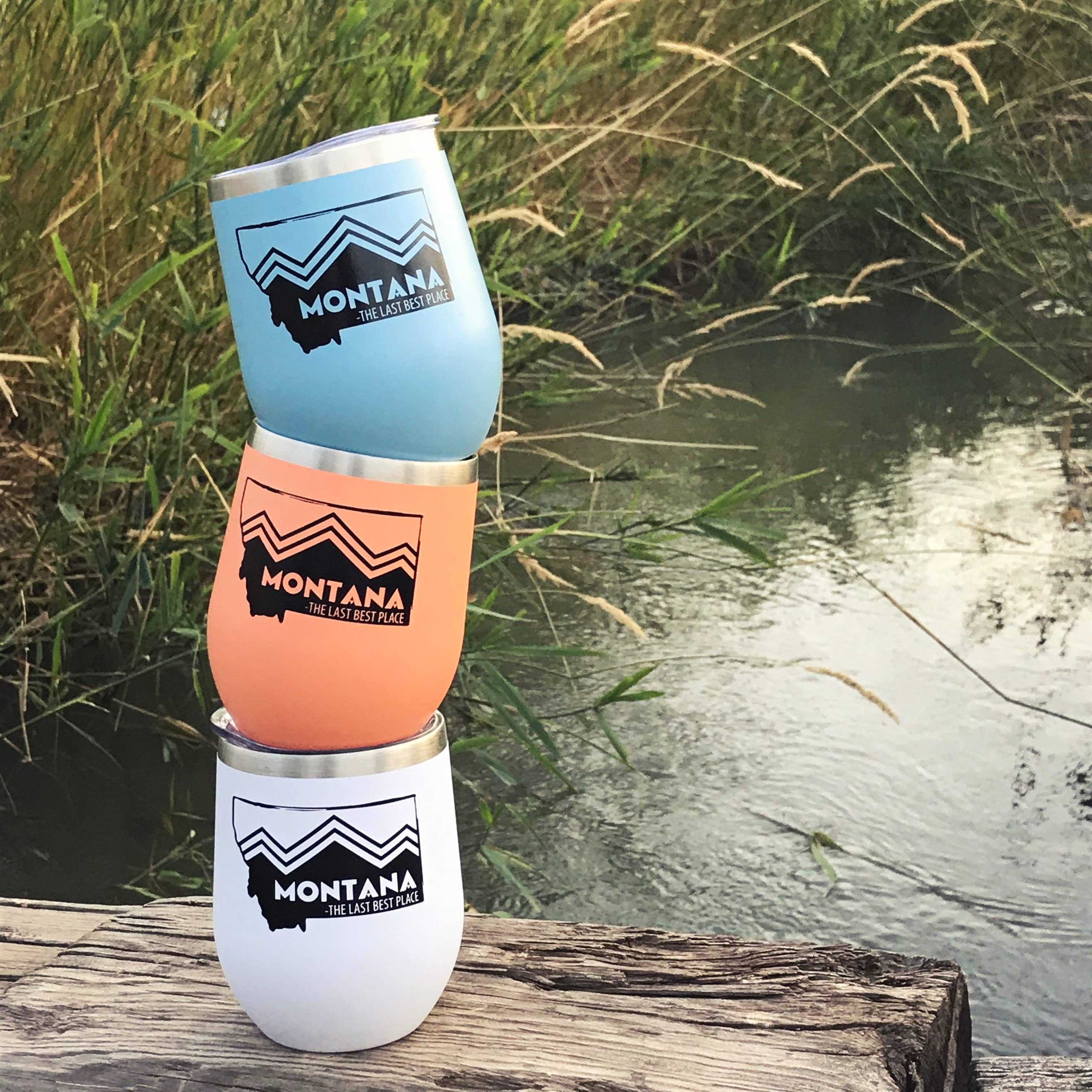 Back Road Designs - Wholesale Wine Glass - MONTANA THE LAST BEST PLACE WINE TUMBLERS0