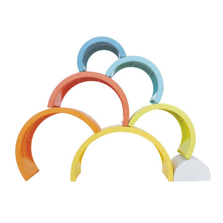 AJ Aguiar - Wholesale Stacking Rings Game - Baby - Rainbow Stack Tower Plus 13 Pcs Bio Plastic Twists6