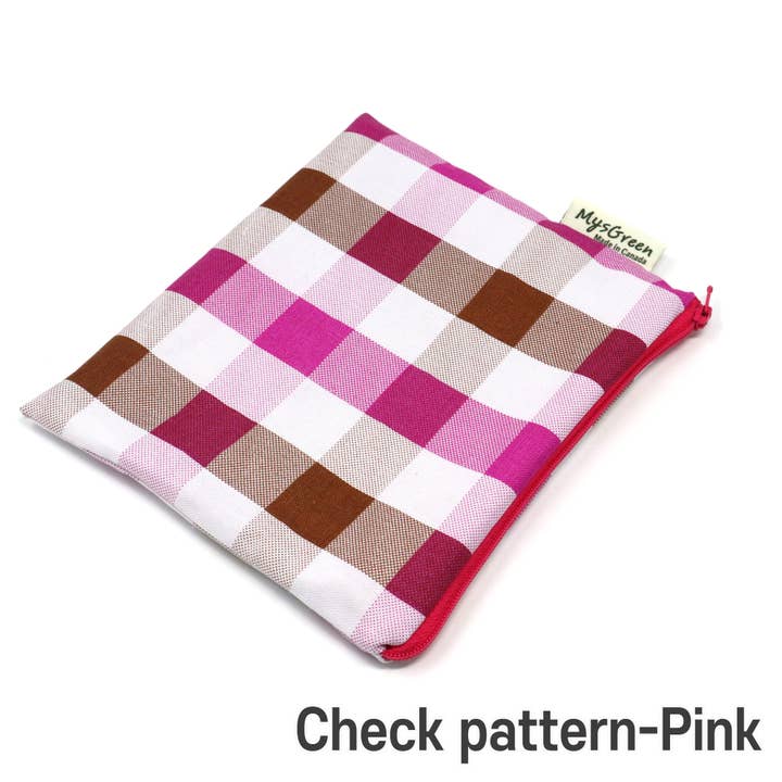 MYSGREEN - Vendita all'ingrosso Astuccio - Donna - Set di sacchetti con cerniera riutilizzabili stampati a righe a quadri a pois6