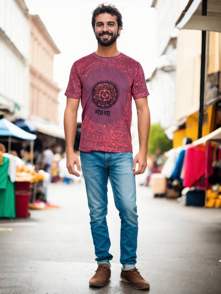 Men's T-shirt with original prints and high colors for wholesale by Kimago Look
