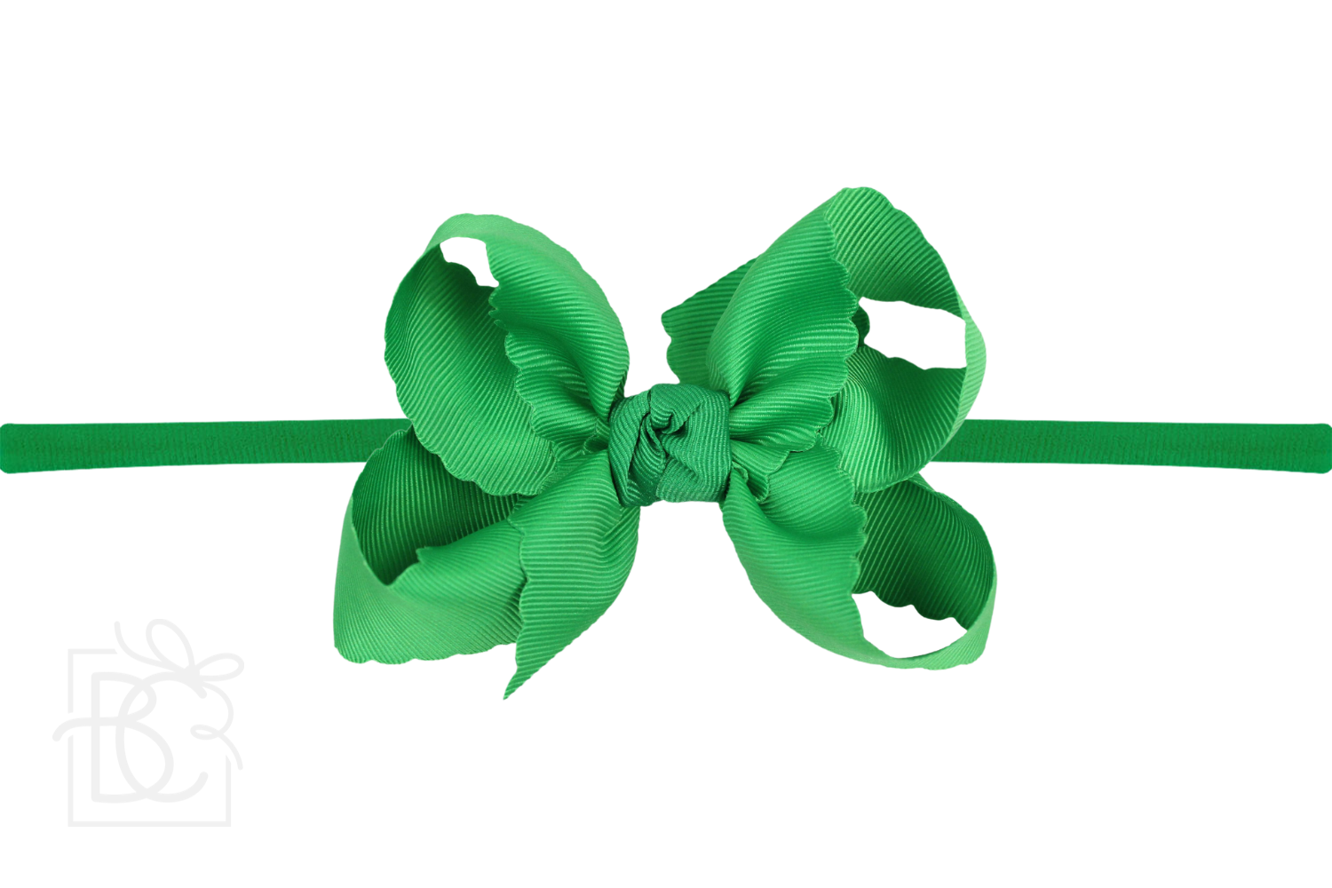 Beyond Creations, LLC - Venta al por mayor Cinta para el pelo - Niños - DIADEMA TIPO PANTIMEDIAS DE NAILON DE 1/4 PULGADAS CON LAZO EN EL BORDE FESTONEADO4