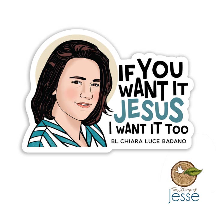 Bl. Chiara Luce Badano Waterproof Sticker I Catholic Gift for wholesale by The Stump of Jesse