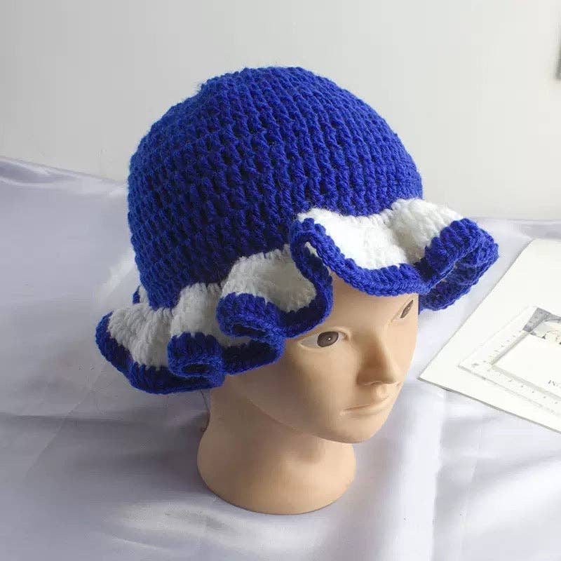 MB Fashion Wholesale - Vente Bob – femme - Chaque mode (PACK MIXTE 6 PIÈCES) Chapeau à bord volanté en crochet fait main2