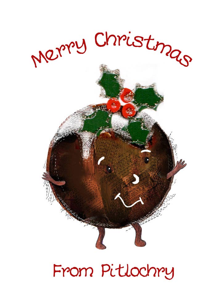 Personalisable Christmas Pudding Card for wholesale by Wee Wishes