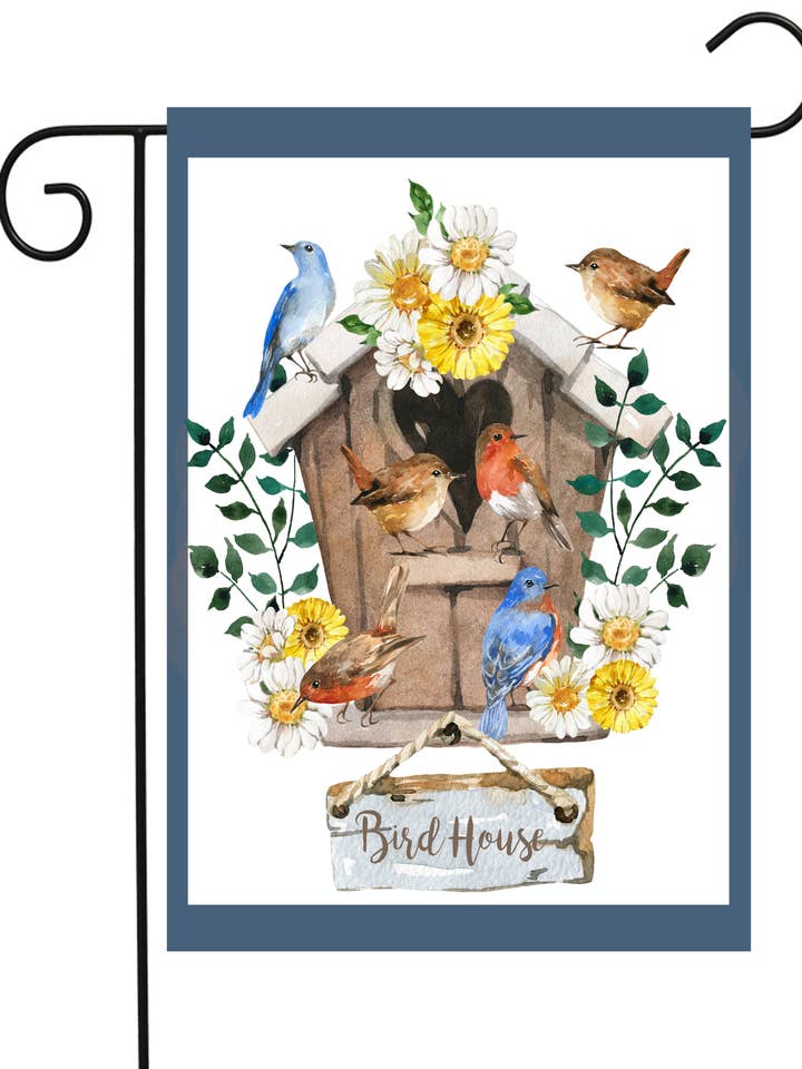 Vogelhuis met tuinvlag voor kleine vogels #G2225 voor wholesale door Happy Cow Lawn Decor