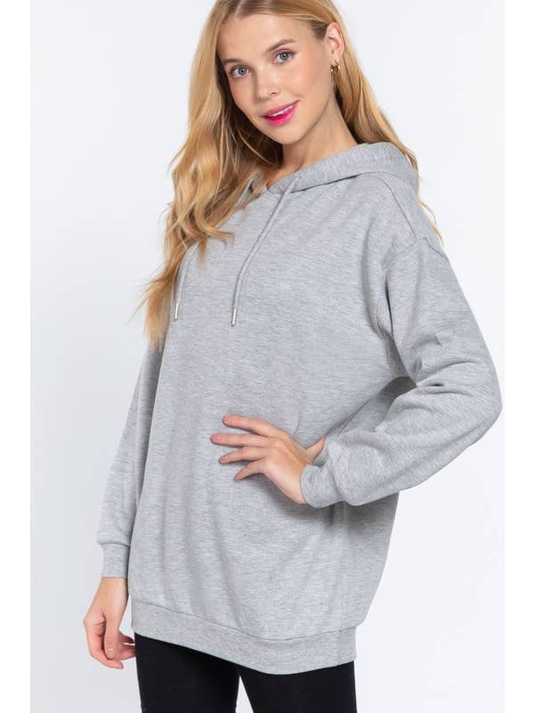 Vanilla Monkey - Wholesale Hoodie - Women's - Long Sleeve Inner Brush Oversized Hoodie Tunic Top2