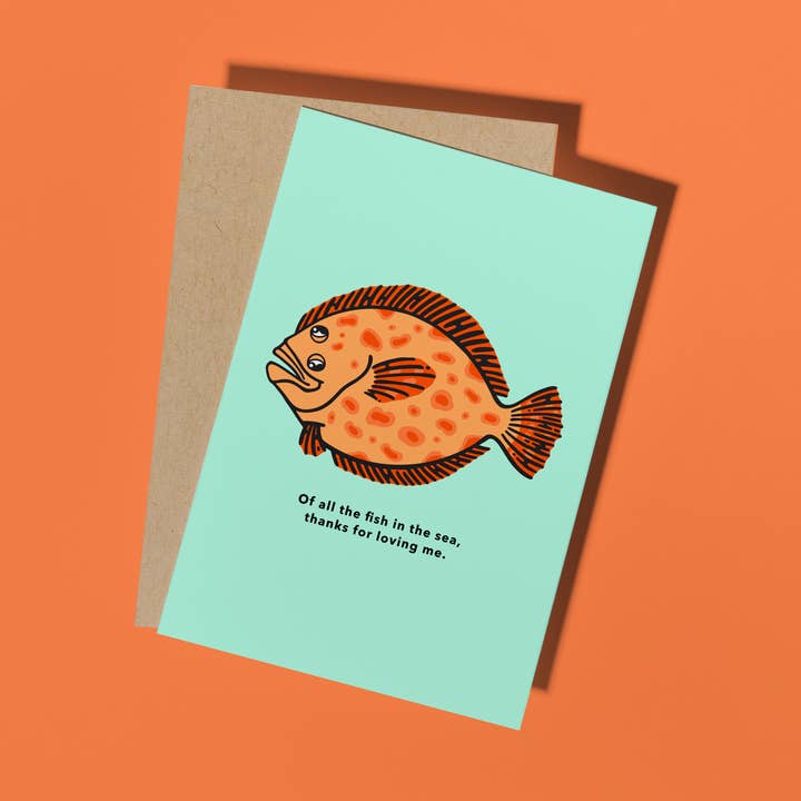 Fish Love Card for wholesale by Formidably Impressed