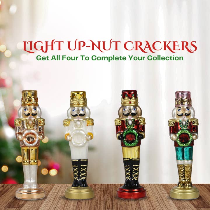 SINT - Wholesale Holiday Nutcracker - SINT Color Glass Lightup Nutcrackers Figurine Ornaments for 1