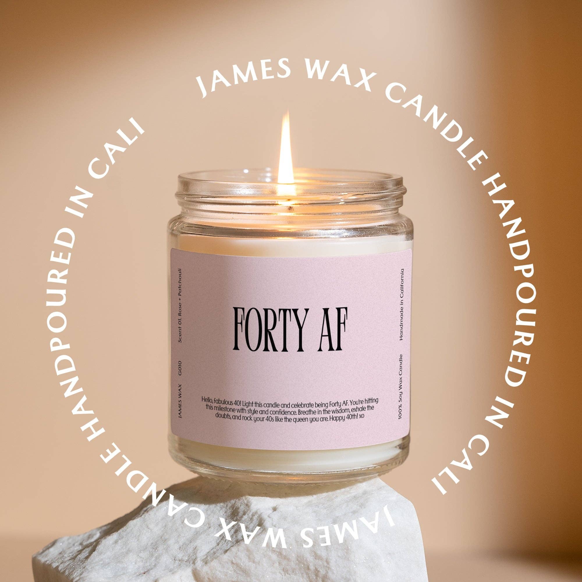 James Wax - Wholesale Jar/Filled Candle - 40th Birthday Forty AF Candle Birthday Gift G0102
