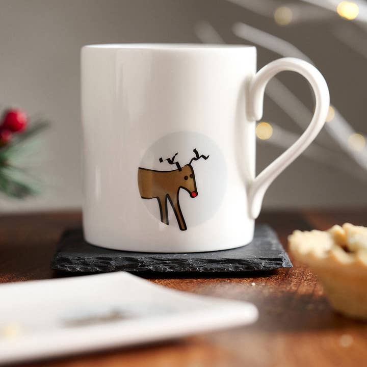 Reindeer in the Window Mug for wholesale by Jin Designs