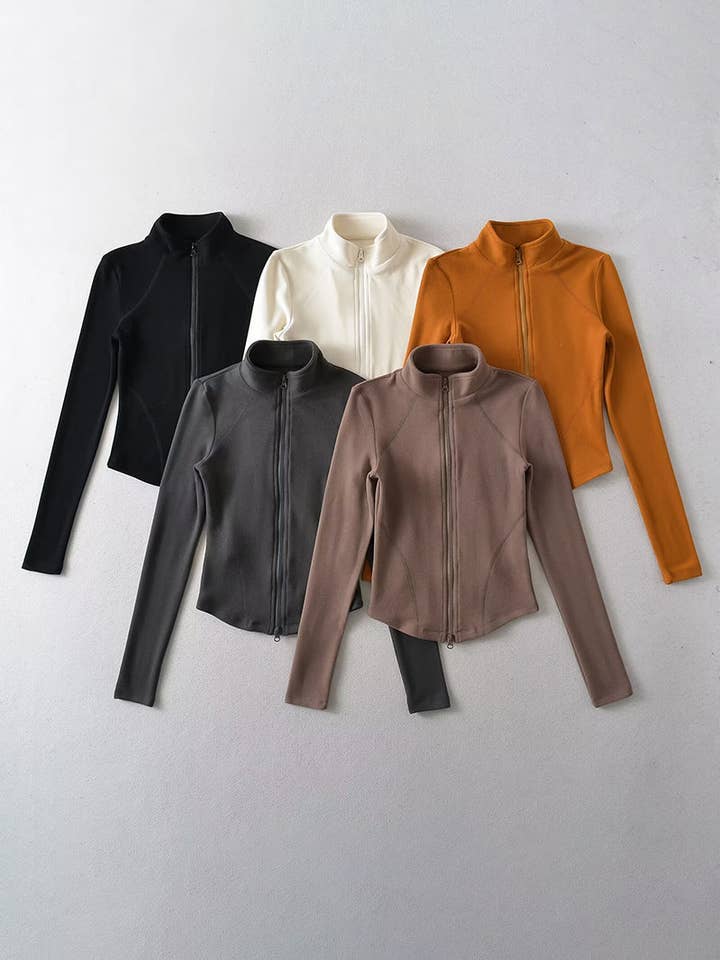 safistyle - Wholesale Athletic Top - Women's - Solid Zip-Up Top10