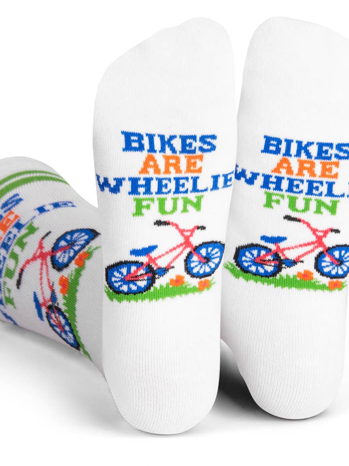 Bikes Are Wheelie Fun Socks for Bicycle Lovers for wholesale by Lavley
