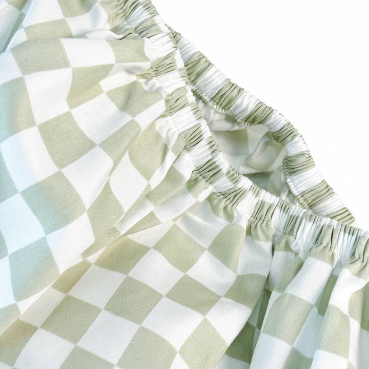 Drap-housse supplémentaire SHNUGGLE - Carreaux Sauge pour la vente par Petit Lit Furniture