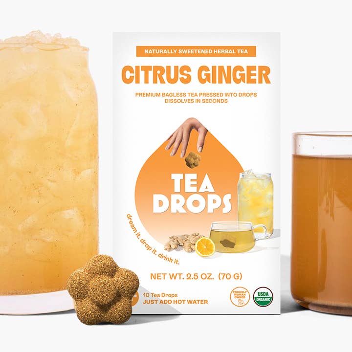 Citrus Ginger Tea Box- 10 Organic Tea Drops (Case of 6) for wholesale by Tea Drops