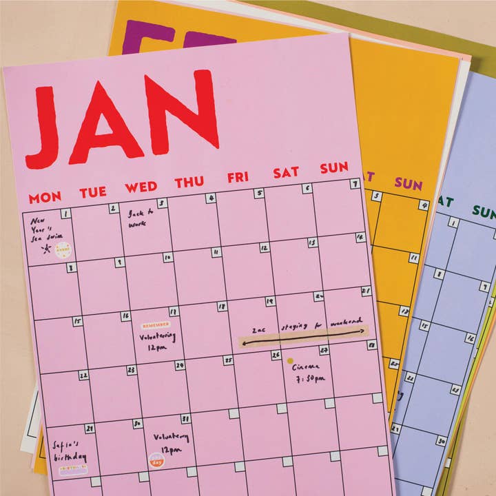 Good Tuesday (Once Upon a Tuesday) - Wholesale Planner - Monthly Undated A3 Wall Planner | 12 Pages | Colourburst