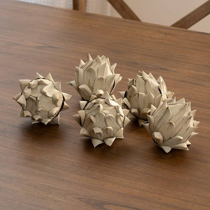 New Signature Homestyles - Wholesale Decorative Tabletop Object - Dried Artichokes 5pc Set