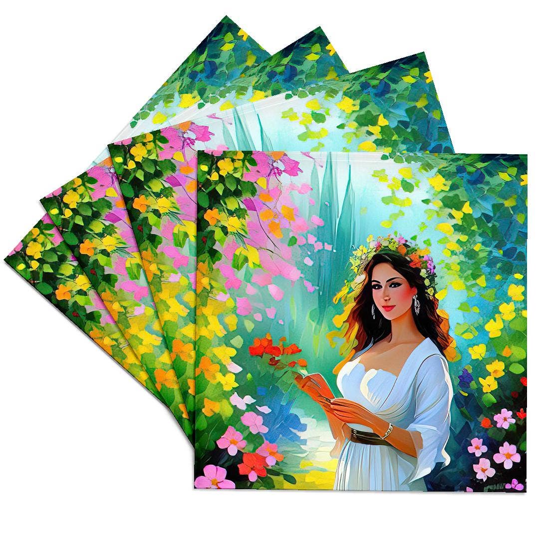 3dRose - Wholesale Coasters - 3dRose, Pretty Young Woman In The Garden With A Book In Her Hands Gift, Coaster0