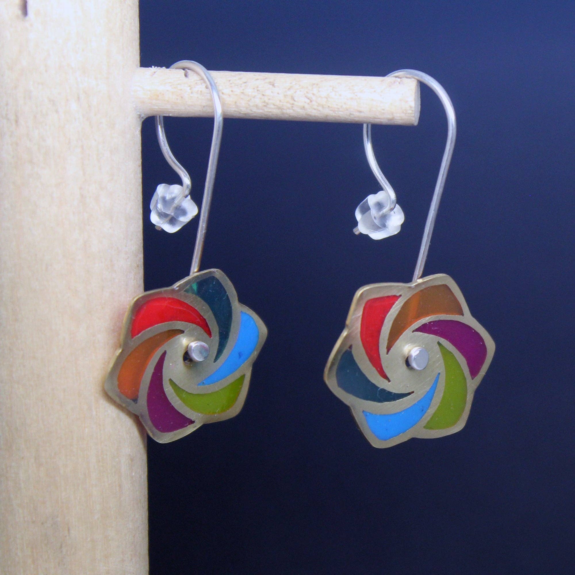 Plataica - Wholesale Dangle Earrings - Multicolor Grinder Earrings in Brass and 925 Silver3