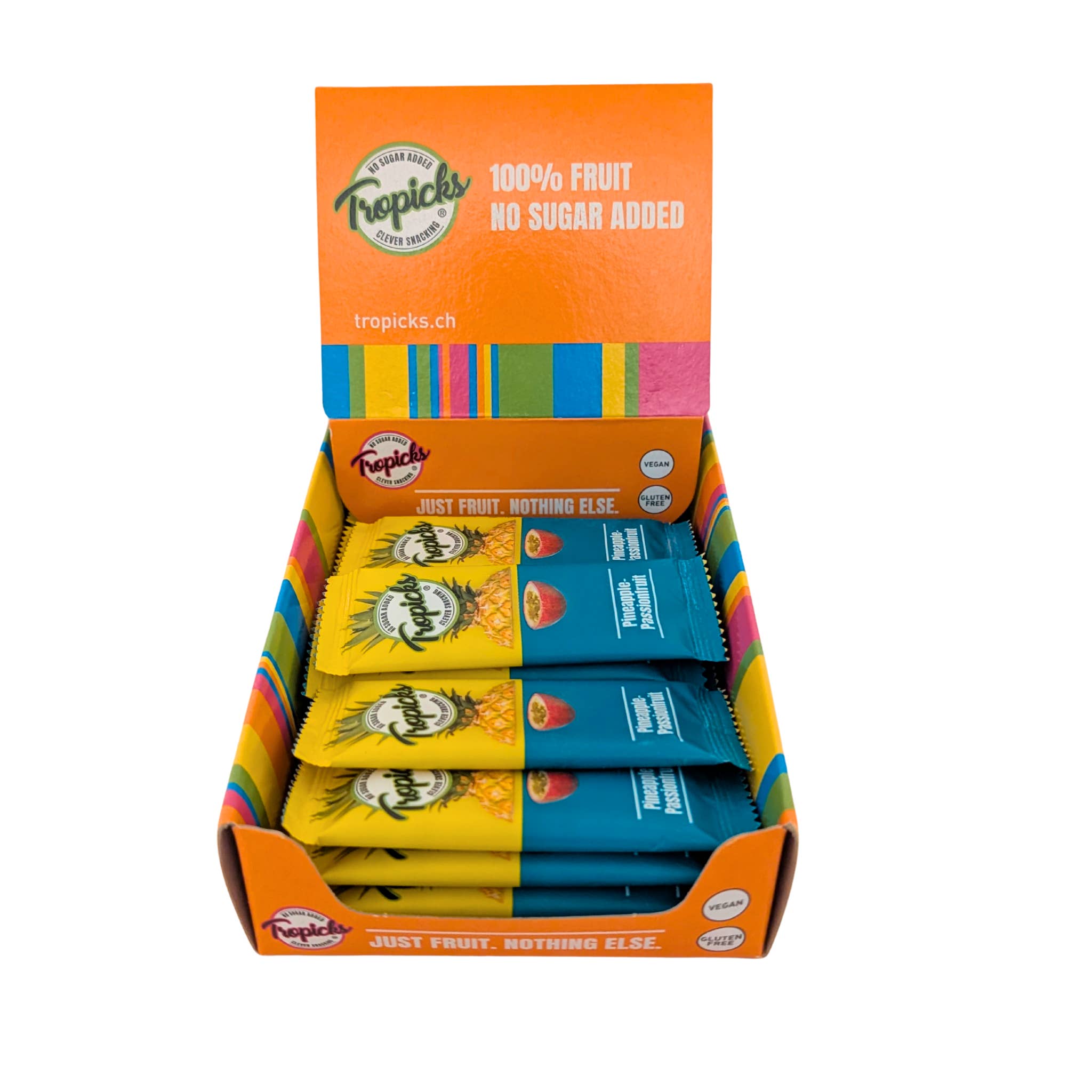 Fabmundo - Wholesale Dried/Dehydrated Fruit - Tropicks Pineapple + Passionfruit Fruit Bars – Case of 20