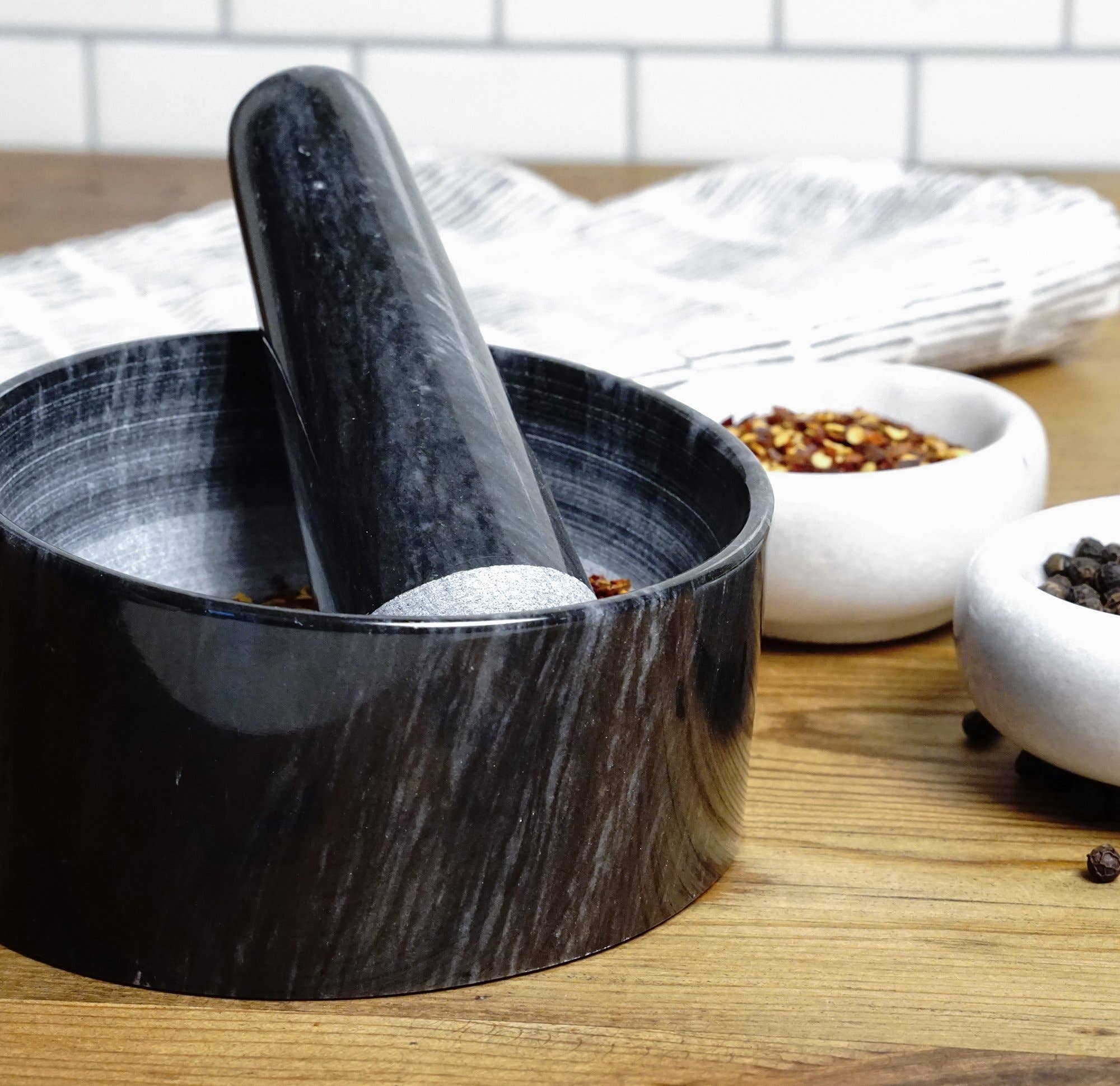 RSVP International - Wholesale Mortar & Pestle - Marble Mortal & Pestle - Black10