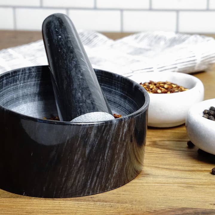 RSVP International - Wholesale Mortar & Pestle - Marble Mortal & Pestle - Black10