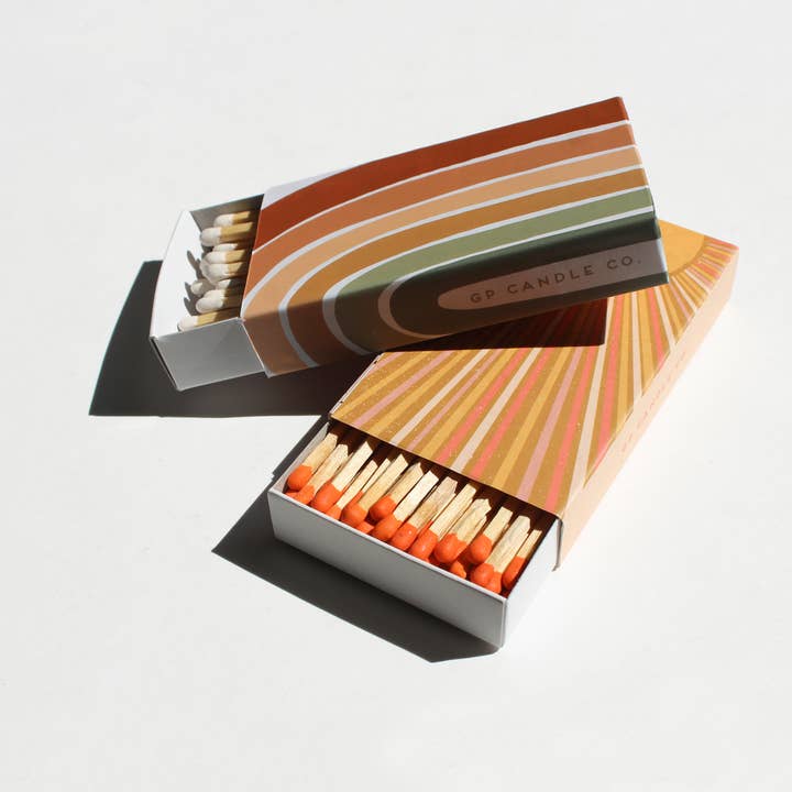 GP Candle Co. – Großhandel Streichhölzer – Desert Rainbow - XL Streichholzschachtel, 10,2 cm