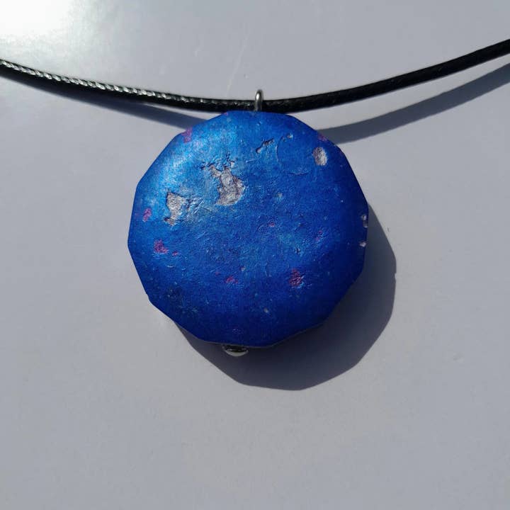 Mundo Orgon - Wholesale Pendant/Charm Necklace - Blue Dodecagon Orgone Pendant with Shungite