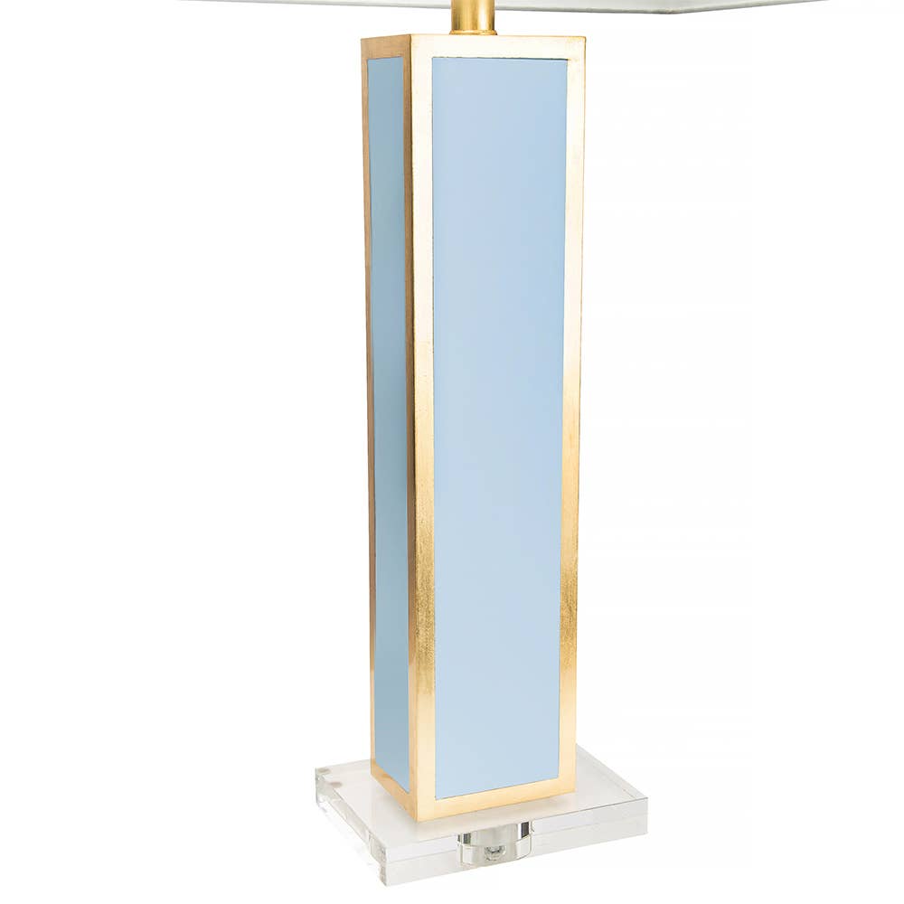 Couture Lamps - Venta al por mayor Lámparas decorativas/de escritorio - Lámpara de mesa Blair: azul claro/dorado (solo base, arpa y acabado)2