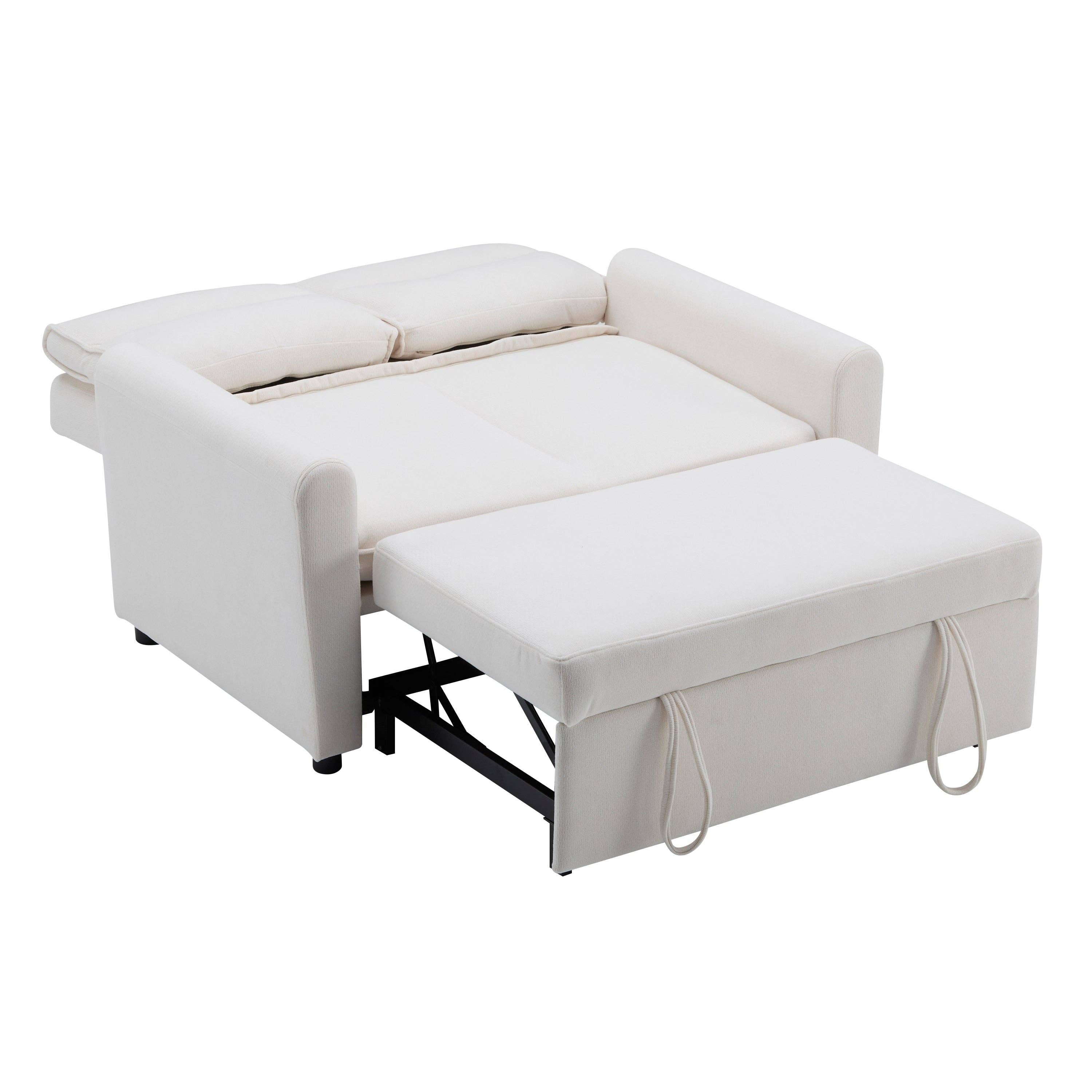 Urban Meuble - Wholesale Sofa - Light beige velvet 2-seater convertible sofa bed, 5-position backrest RIDGEGLEN28