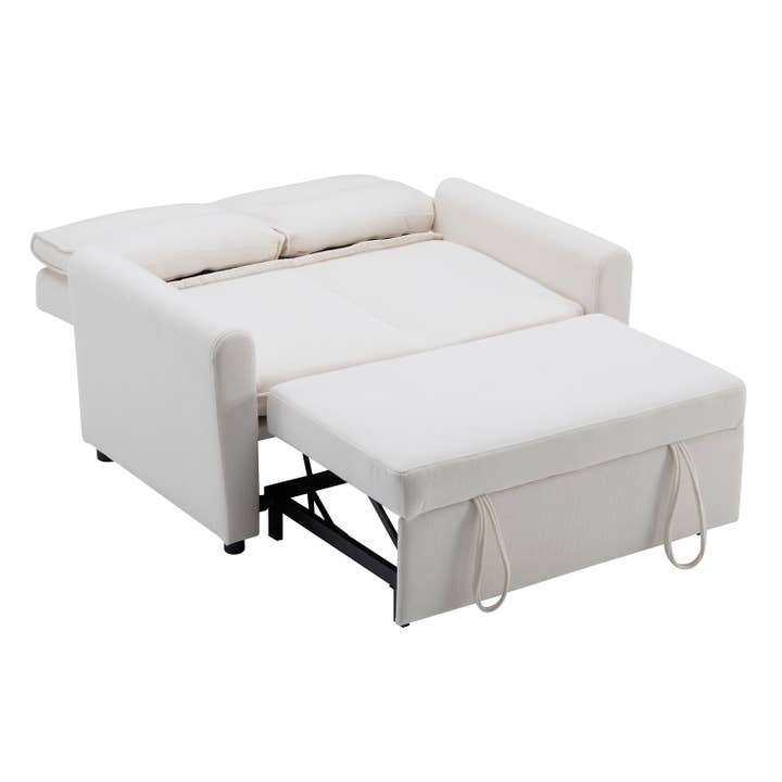 Urban Meuble - Wholesale Sofa - Light beige velvet 2-seater convertible sofa bed, 5-position backrest RIDGEGLEN28
