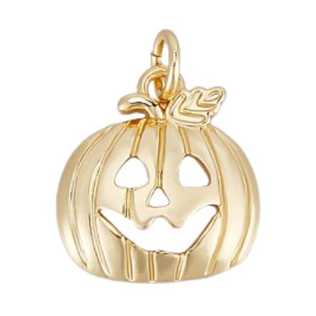 Gold Pumpkin Grin Charm for wholesale by The Charm Bar Company