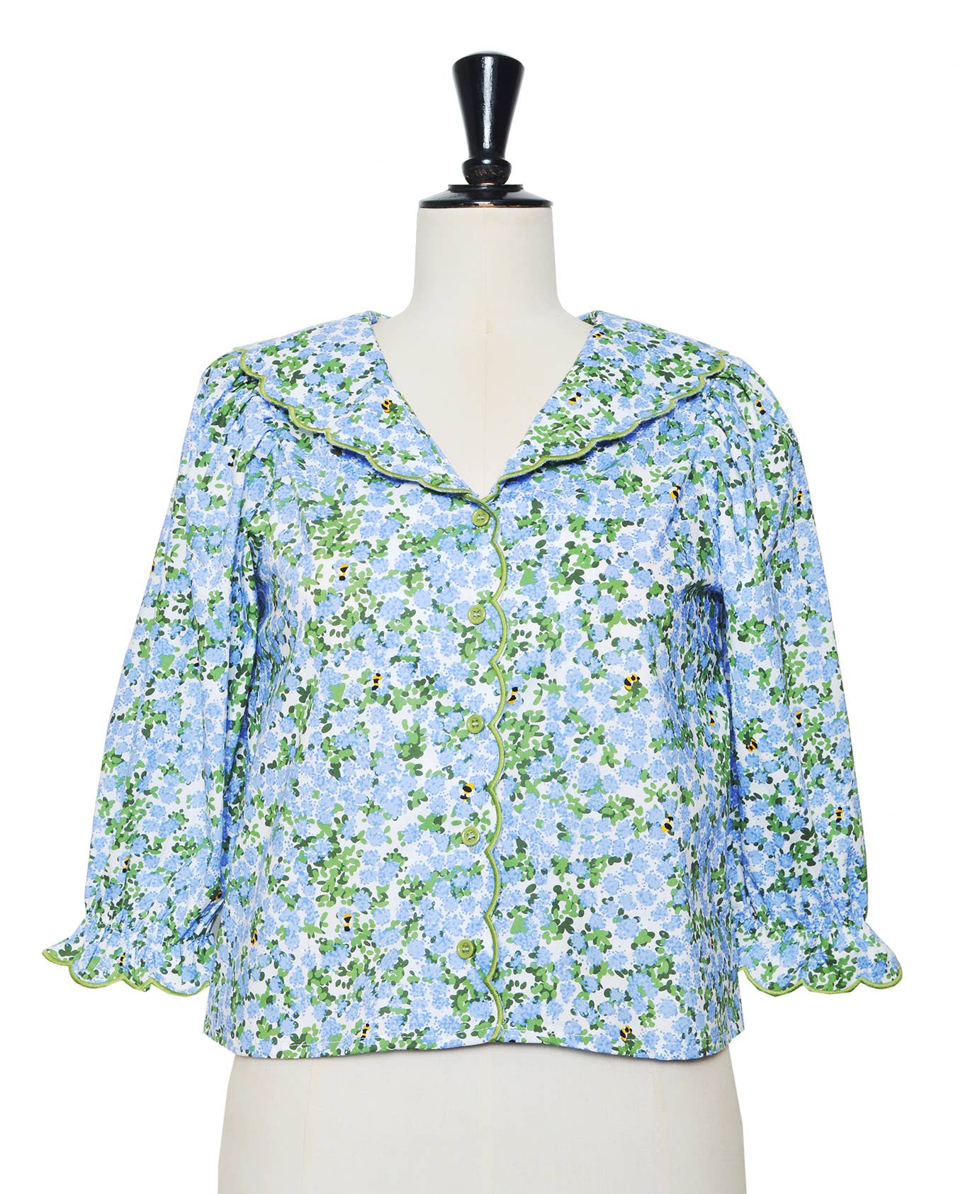 ELLI WHITE - Wholesale Blouse - Women's - 3/4 Sleeve Floral Printed Cotton Blouse5