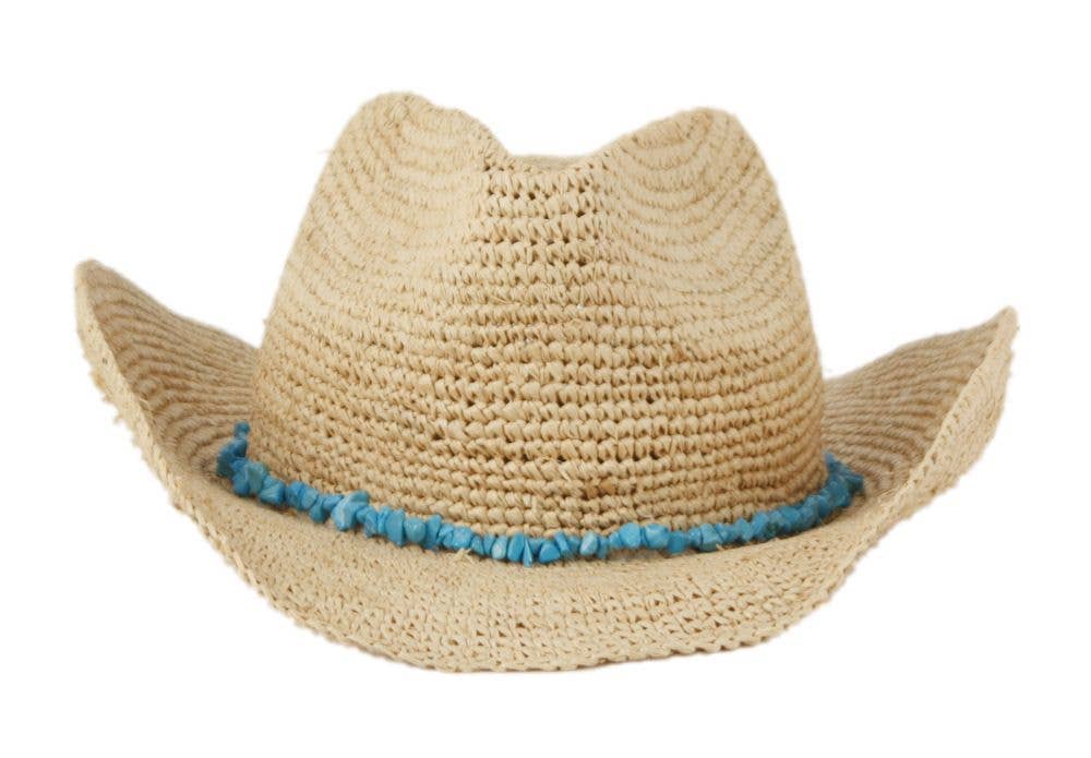Epoch hats - Wholesale Cowboy Hat - Women's - Raffia Straw Cowboy Hat with Beads Band1