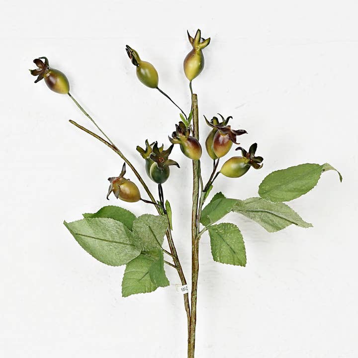 Holiday Depot Inc. - Wholesale Artificial Flowers - ISB3211GR- 24in Rosehip berry Spray- Green1