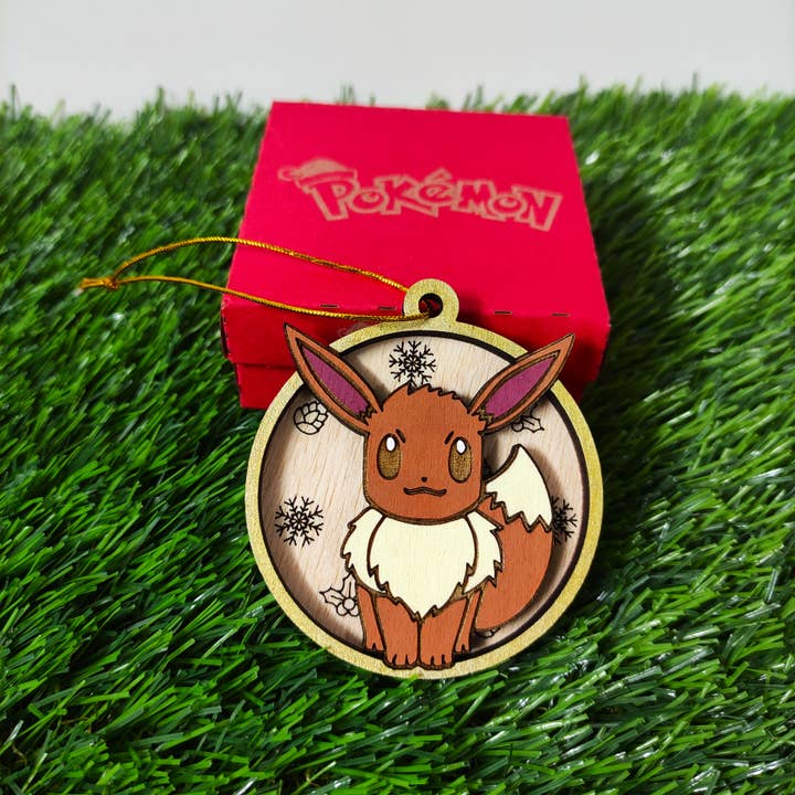 Wooden Colorful Pokémon Christmas Ornaments - Eevee for wholesale by Herbs&Belles