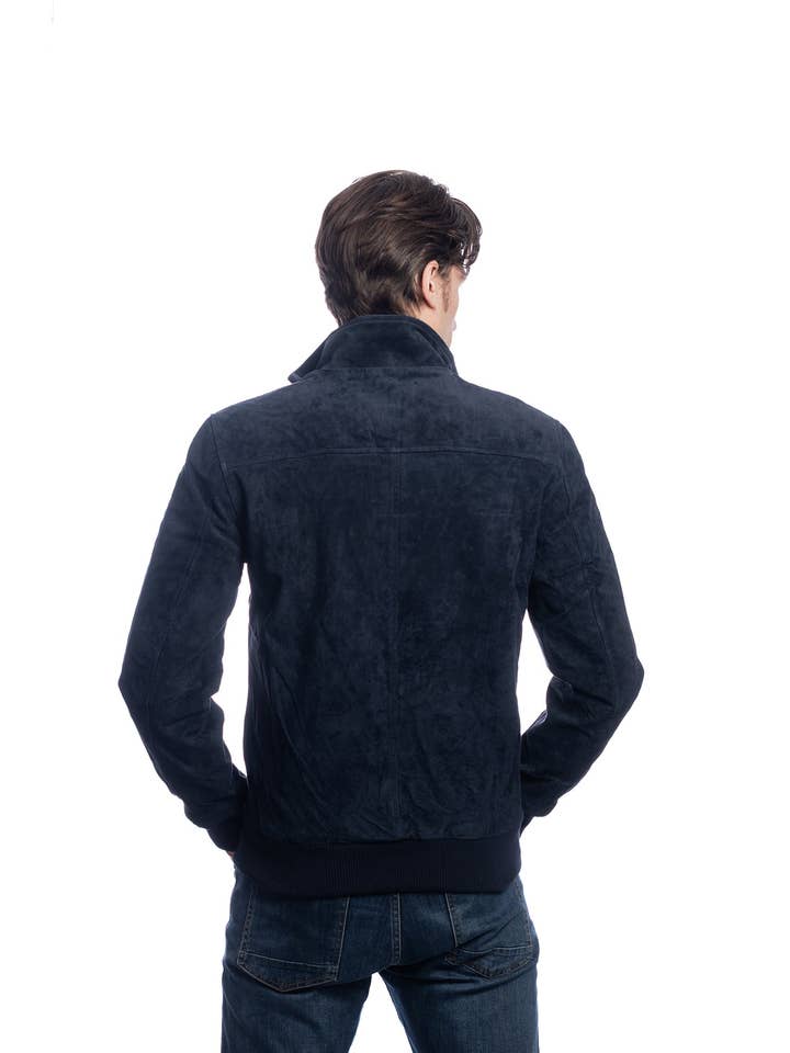 Marineblauwe suède jas voor wholesale door HARRINGTON®