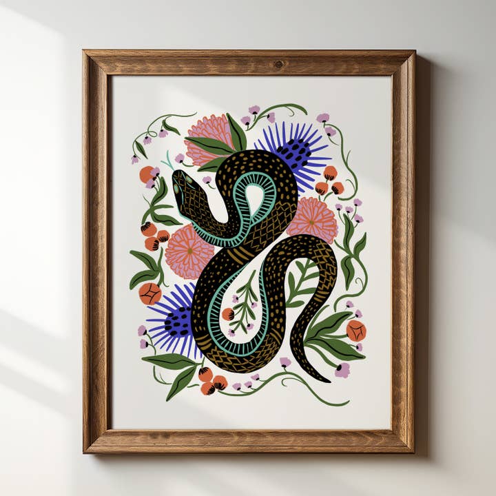 "Charmed Snake" - 8" x 10" Giclée Art Print for wholesale by Tara Reed