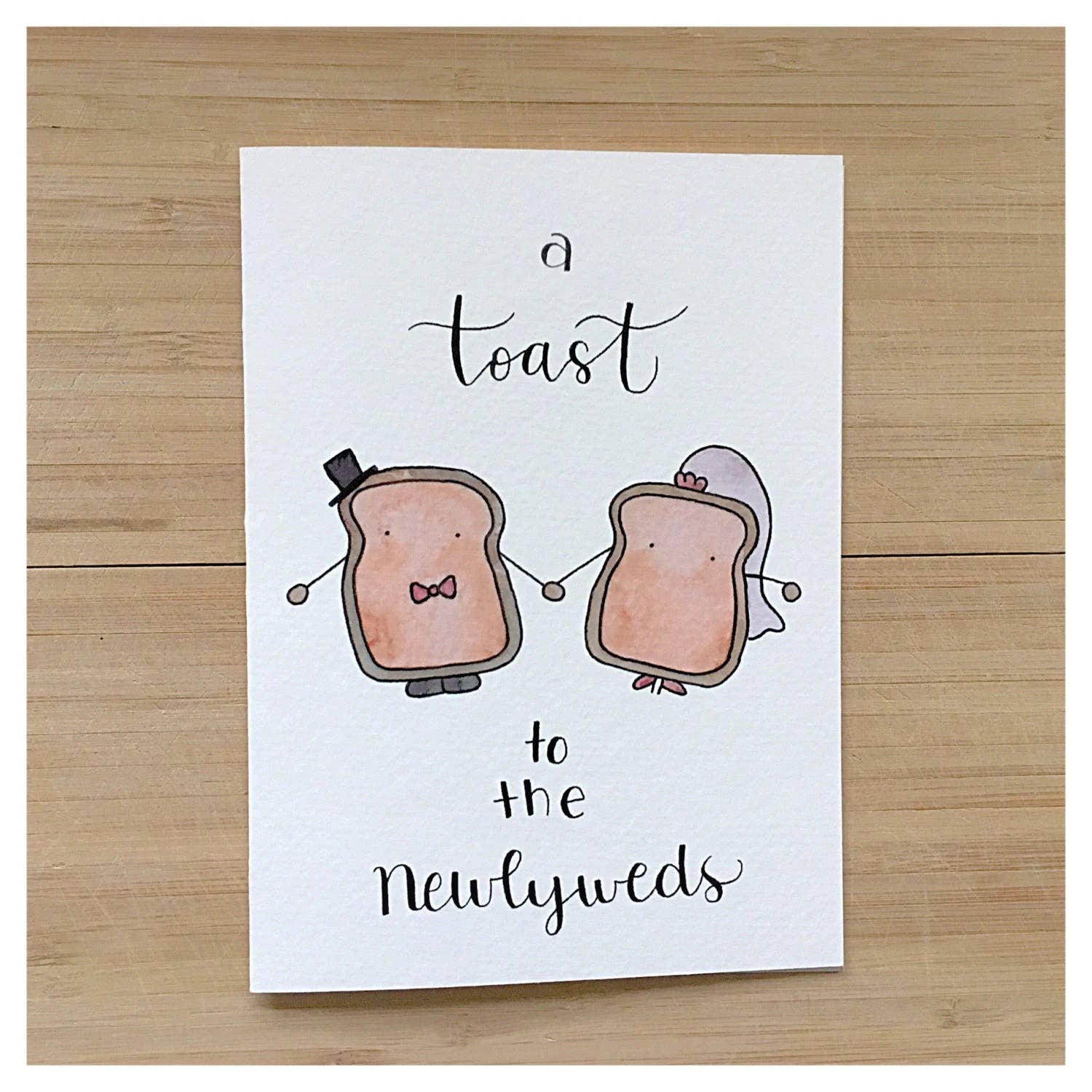 kenziecards - Wholesale Wedding Card - Wedding – “A Toast To The Newlyweds” Toast Couple Pun Card1