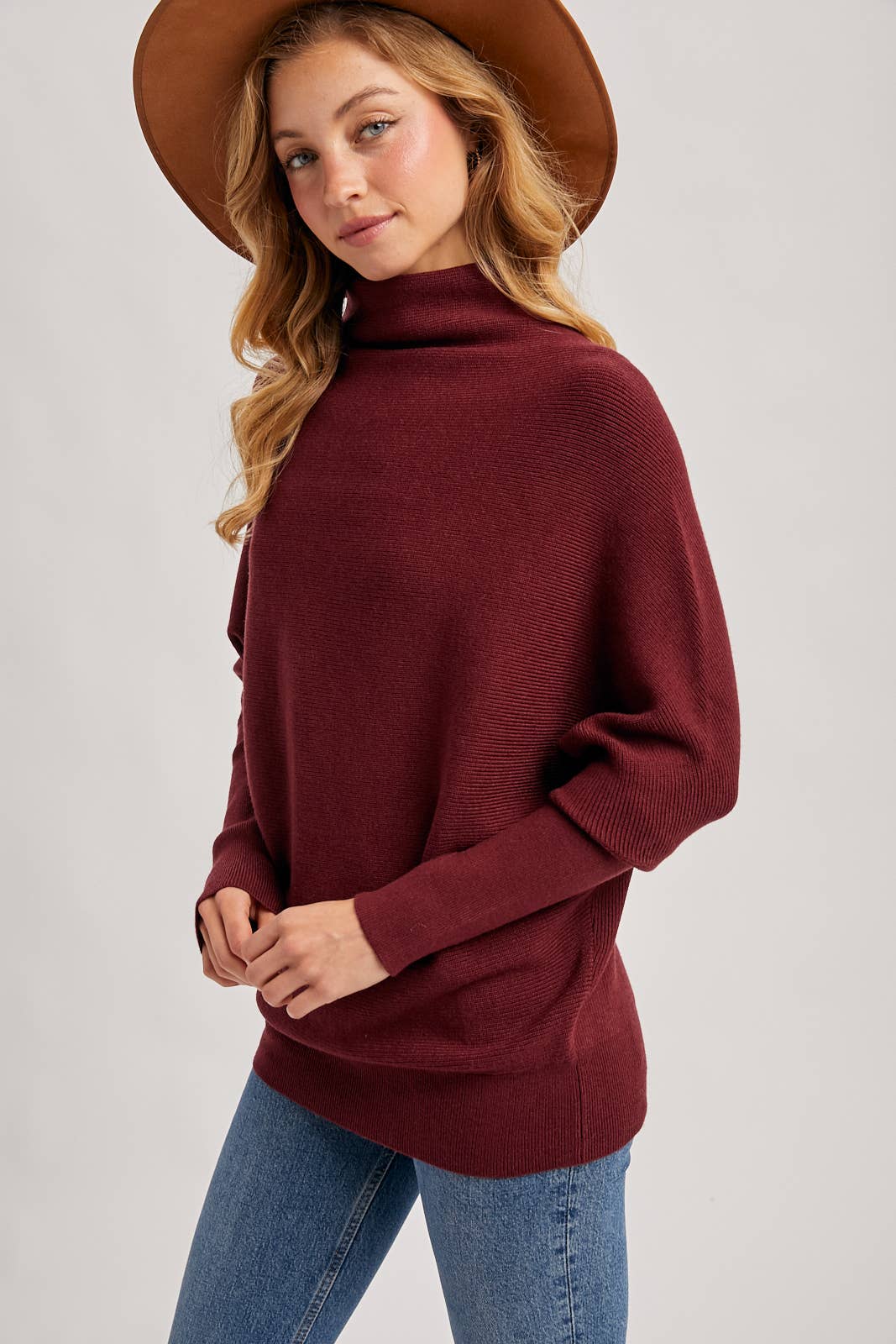 Bluivy - Wholesale Knit Sweater - Women's - SLOUCH NECK DOLMAN SLEEVED PULLOVER59