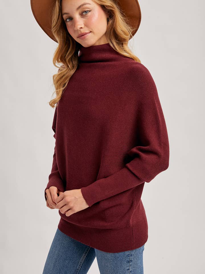 Bluivy - Wholesale Knit Sweater - Women's - SLOUCH NECK DOLMAN SLEEVED PULLOVER59