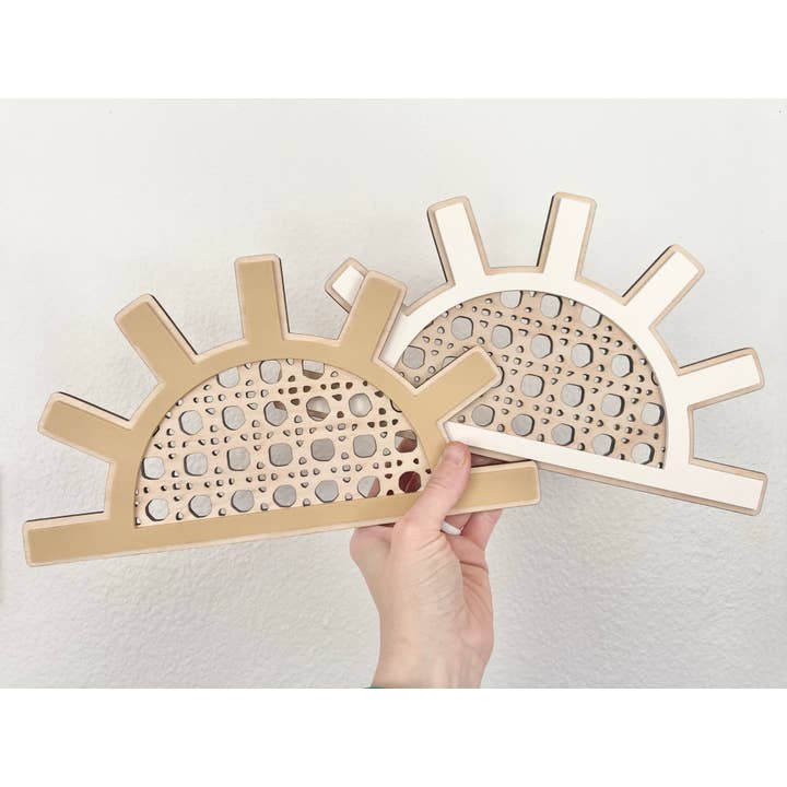 Rattan Sun Shelf Sitter for wholesale by Cope and Co Custom Signs