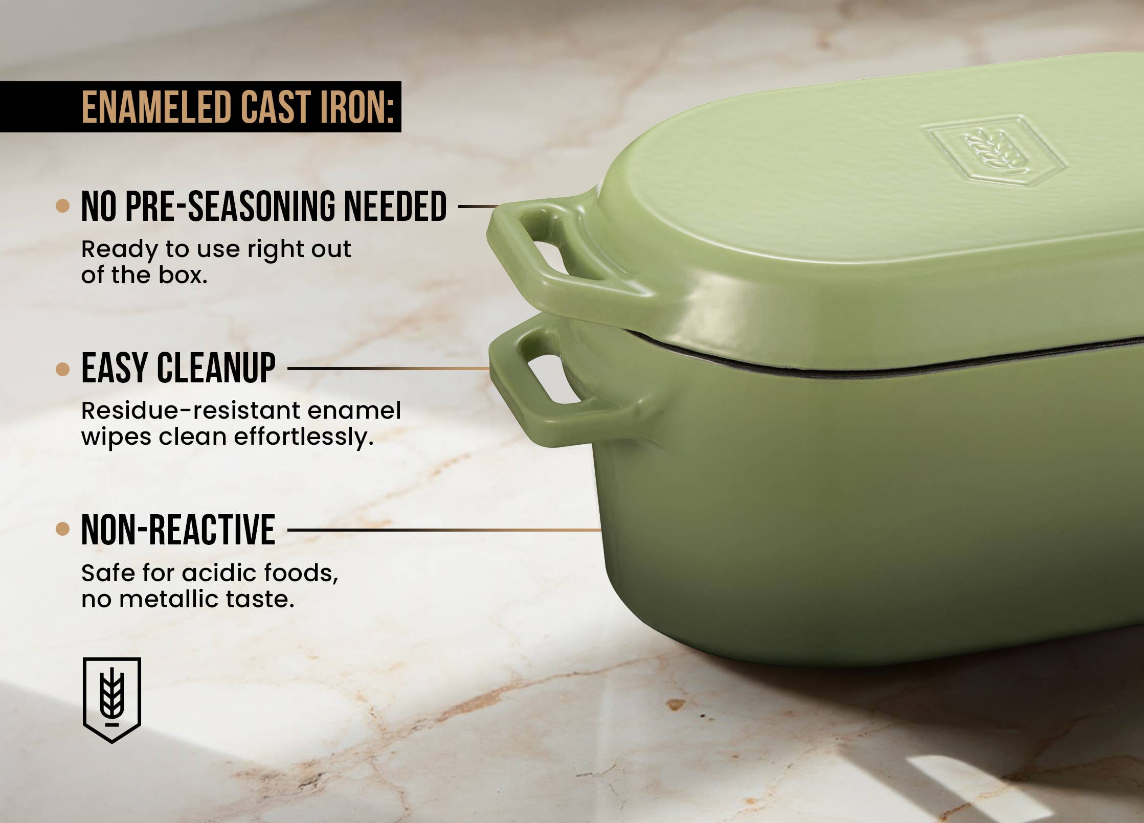 Kook - Wholesale Cooking Pot - Kook Dutch Oven with Lid, Enameled Cast Iron, 3.4 qt11
